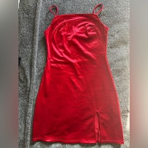 Red mini dress